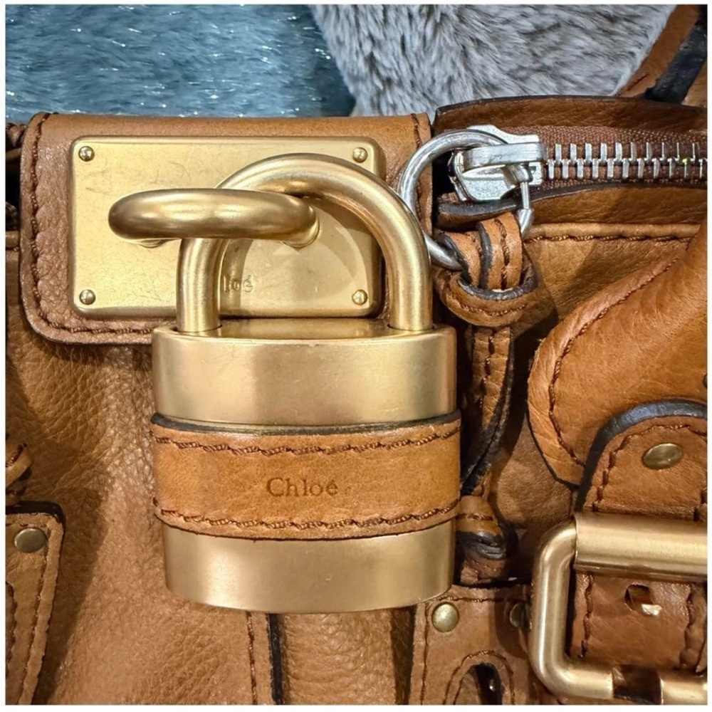 Chloe Paddington Tan Leather Satchel with Gold Accents - Picture 3 of 6